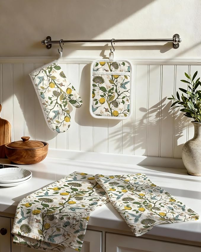 Miss Adola 270 GSM Cotton Kitchen Towels, Oven Mitt and Pot Holder - Image 2
