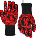 QUWIN BBQ Gloves, BBQ Accessories 1472℉ Extreme Heat Resistant, Grilling Gloves by QUWIN
