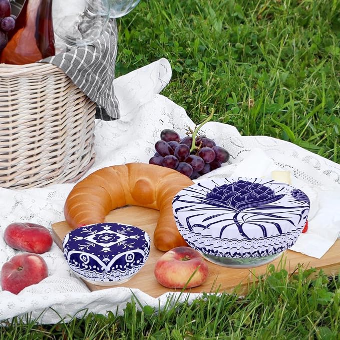 5 Pieces Bowl Covers Reusable, 5 Size Elastic Cloth Bowl Covers - Image 7