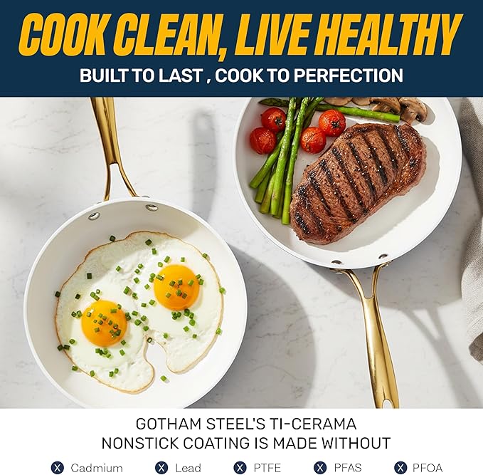 Gotham Steel 20pcs Pots and Pans Set Non Stick Ceramic Cookware Set - Image 4