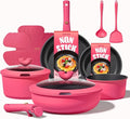 CAROTE 15pcs Pots and Pans Set Non Stick, Cookware Set Non Toxic by CAROTE