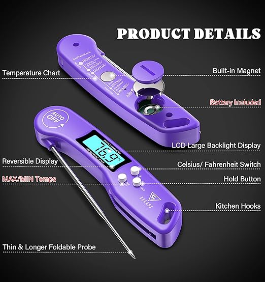 DOQAUS Digital Meat Thermometer, Instant Read Food Thermometer - Image 8