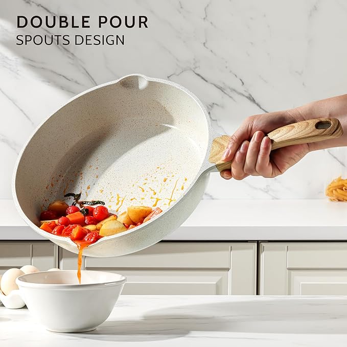 SENSARTE Nonstick Ceramic Saute Pan 12-Inch, 5QT Non-toxic Deep Frying Pan - Image 6