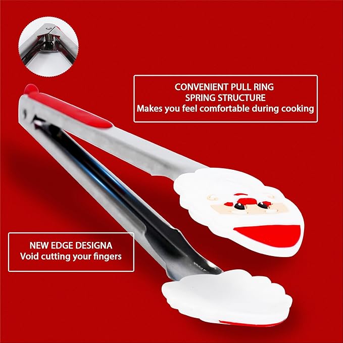 Kitchen Tongs, Premium Stainless Steel, Food-Grade Silicone Tips - Image 6