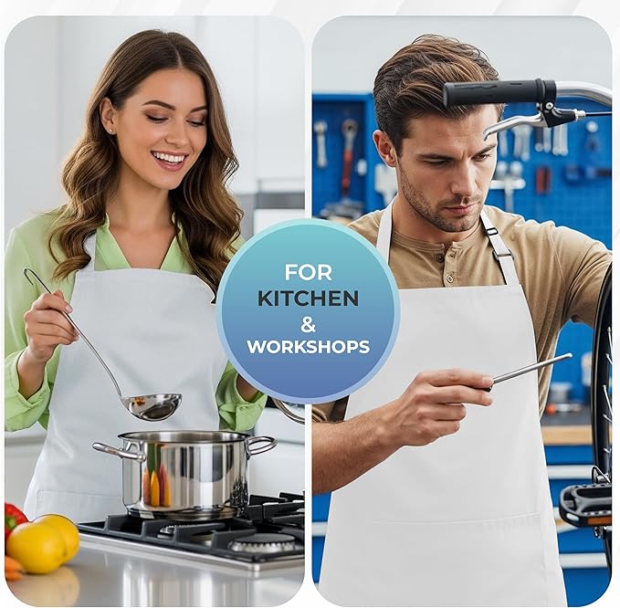 Utopia Kitchen 4 Pack Bib Apron Adjustable - Image 5