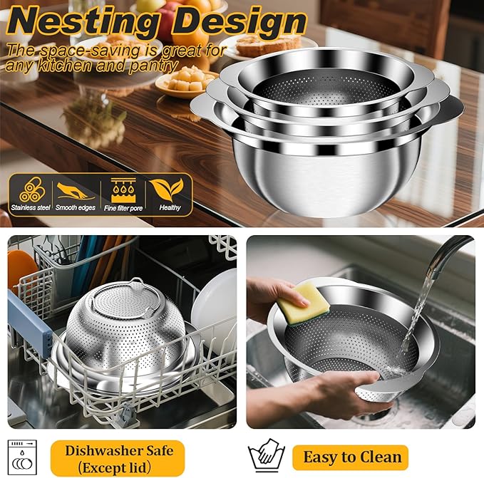 Colander, Stainless Steel Colander - Image 7