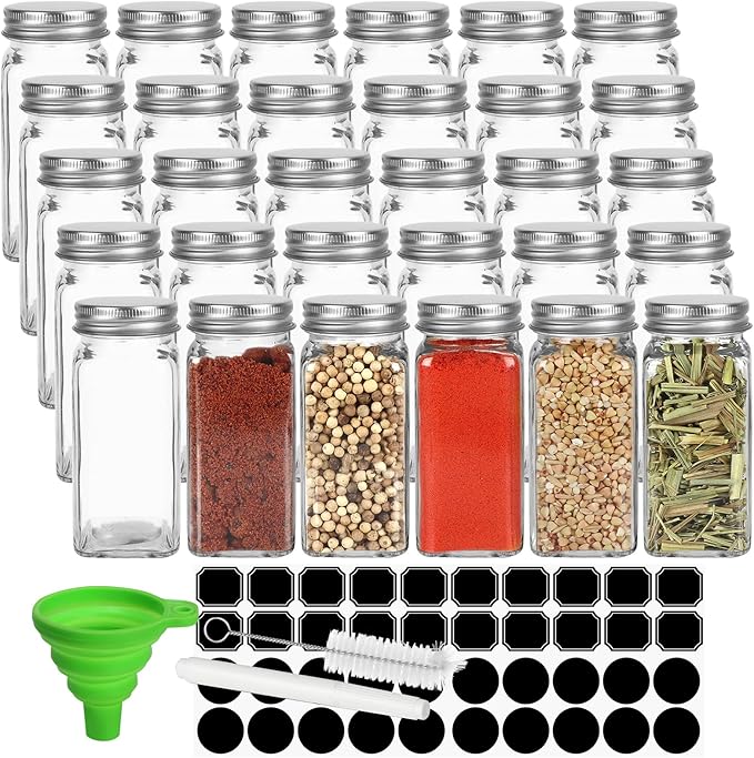Keketin 30 Pack Glass Spice Jars 4 oz by Keketin