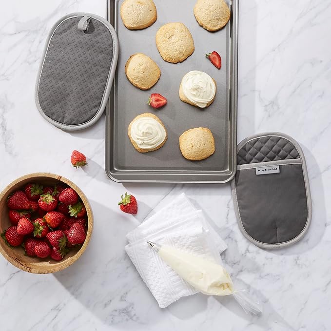 KitchenAid Asteroid Pot Holder 2-Pack Set, Charcoal Grey - Image 2