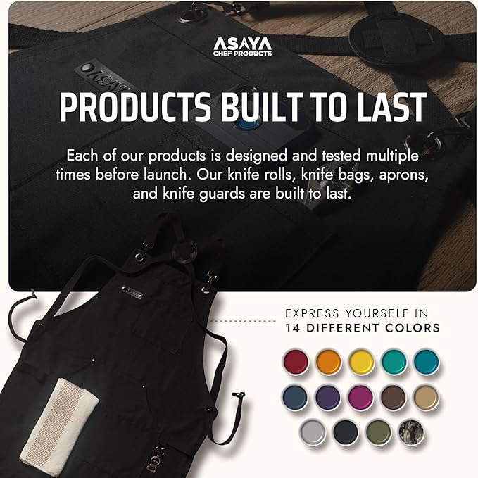 Asaya Chef and BBQ Apron with Bottle Opener and Hand Towel - 10oz Cotton Canvas - Image 6