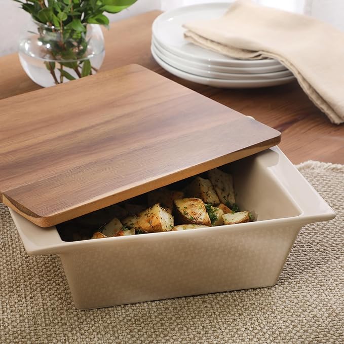 Gibson Elite 2-Quart 10" x 8.5" Stoneware Baking Dish - Image 3