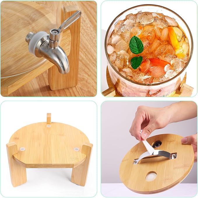 Beverage Dispenser, 4.1 Gallon Glass Drink Dispenser - Image 4