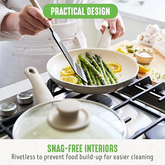 GreenLife 16 Piece Nonstick Cookware Set, Soft Grip Non-Toxic PFAS-Free Ceramic - Image 9