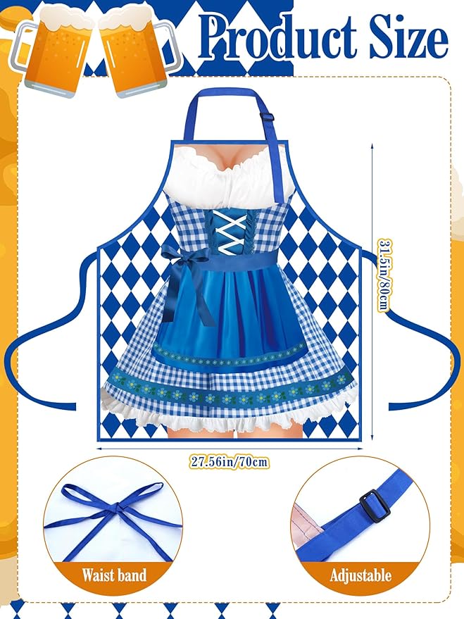 Geetery 4 Pcs Chicken Aprons for Women Rooster Print Apron Waterproof - Image 3