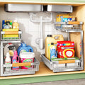 Kitstorack Under Sink Organizer, 2 Tier Under the Sink Storage, Slide out Pull by Kitstorack