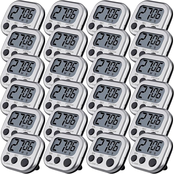 Leumoi 24 Pcs Digital Kitchen Timers Magnetic Back Timers Bulk Large Screen by Leumoi