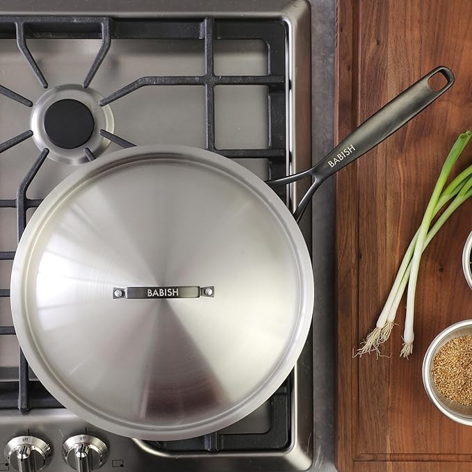 Babish 12-Inch Tri-Ply Stainless Steel Frying Pan - Image 4