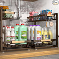 Sevenblue 2 Packs Under Sink Organizer, Height Adjustable 2 Tier Under Kitchen by Sevenblue
