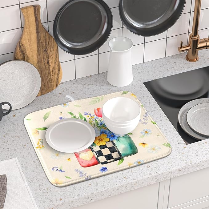 Giwawa Spring Flower Vases Dish Drying Mat - Image 6