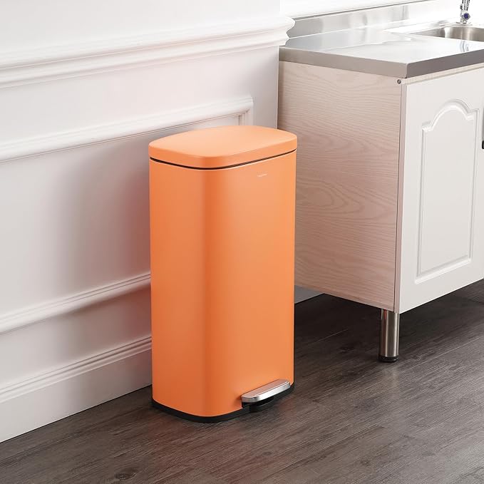 happimess HPM1011K Curtis 8-Gallon Step-Open Trash Can, Carrot Cake, - Image 2
