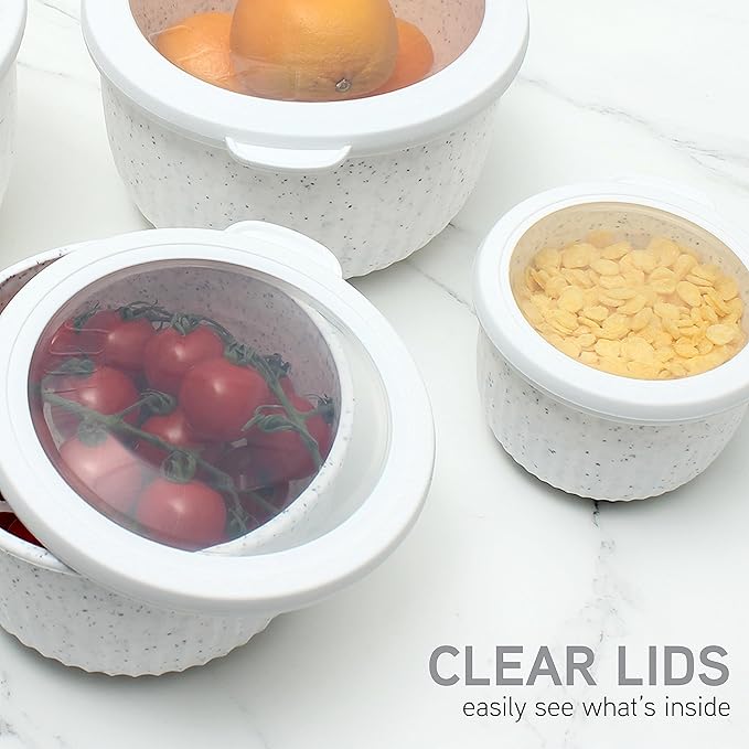 COOK WITH COLOR Prep Bowls with Lids- Wide and Deep Nesting Plastic Small - Image 5