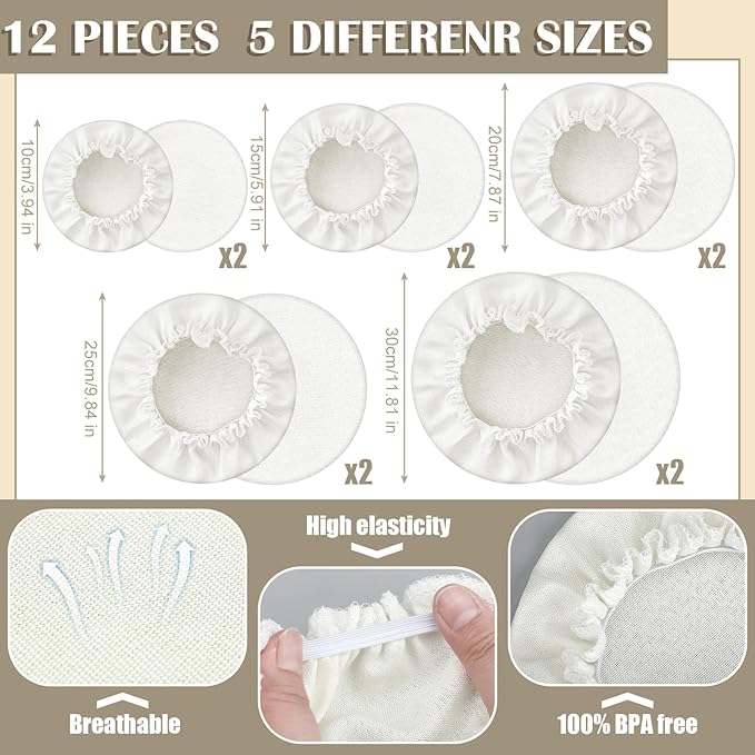 10 Pack Cloth Bowl Covers for Bread Rising - Image 3