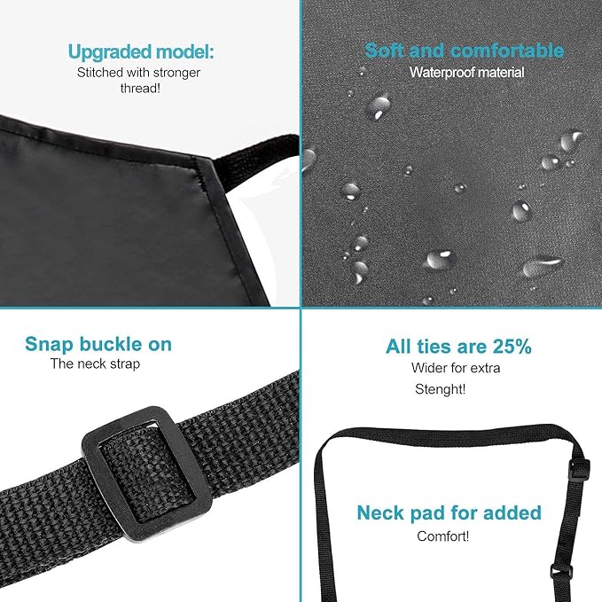 Gotega Waterproof Rubber Vinyl Apron Adjustable Dishwasher Apron - Image 5