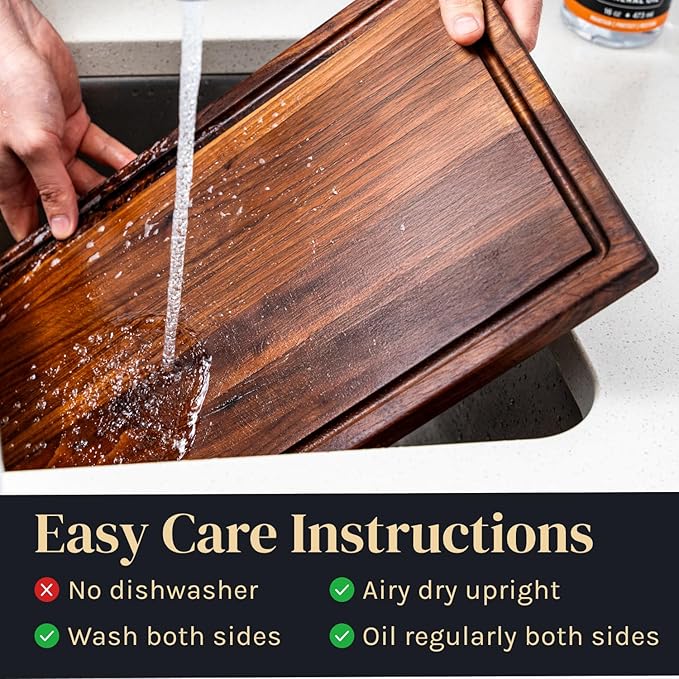 Walnut Wood Cutting Board for Kitchen, Reversible Wooden Cutting Board - Image 4