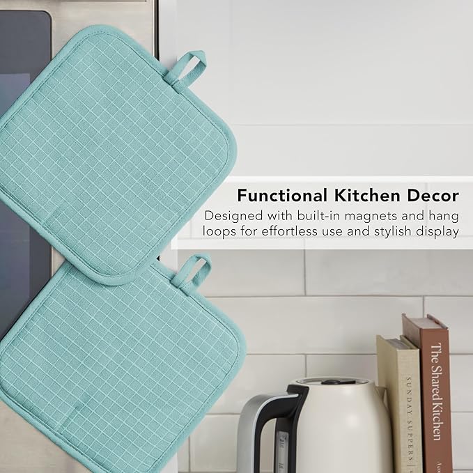 KITCHENAID Gourmet Series Gridlines Pot Holders 2-Pack Set, Heat Resistant up - Image 6
