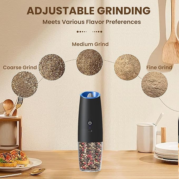 Rechargeable Electric Salt And Pepper Grinder Set, Automatic Gravity Electric - Image 3