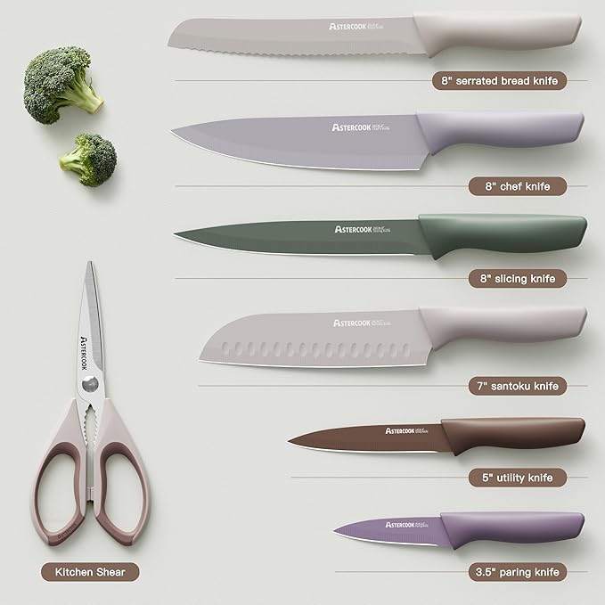 Astercook Knife Set, 13 Pieces Kitchen Knives Set - Image 6
