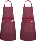 Serrenf 2 Pack Apron, Cooking Kitchen Aprons, Adjustable Bib Apron by serrenf