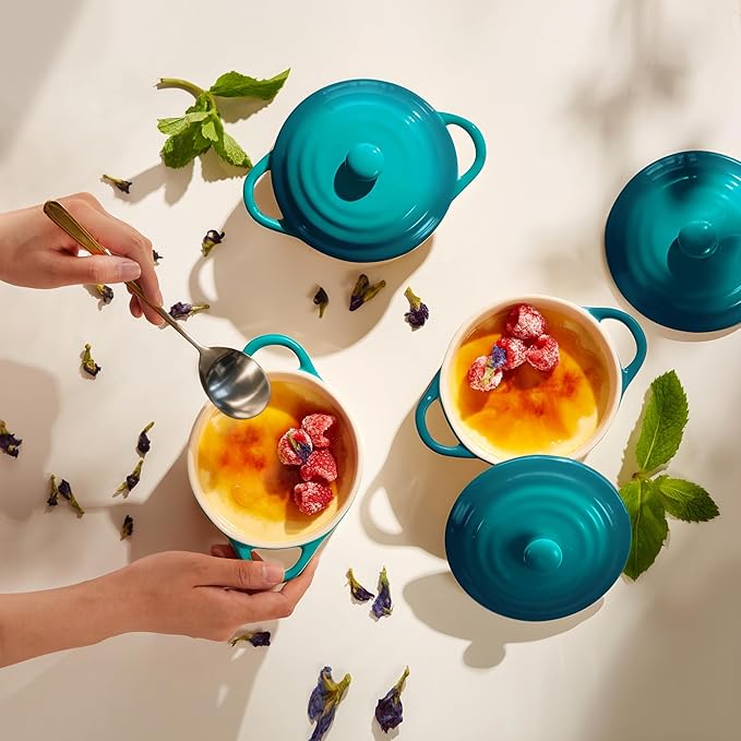 Kook Ceramic Mini Cocotte Set, Small Casserole Dishes - Image 2