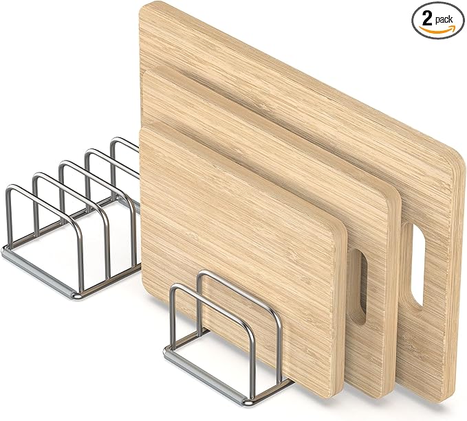 KORRTFID Cutting Board Holder, 2PSC Cutting Board Organizer Rack, 304 Stainless by KORRTFID