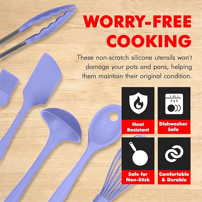 Chef Craft - Premium Silicone Kitchen Tools and Utensils Set, Non-Scratch - Image 3
