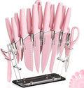 Astercook Knife Set with Block and Sharpener, 22 Piece Kitchen Knife Set by Astercook