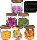 Small Glass Jars with Labels Spice Jar Round Storage Canister with Wooden Lid by Patoper