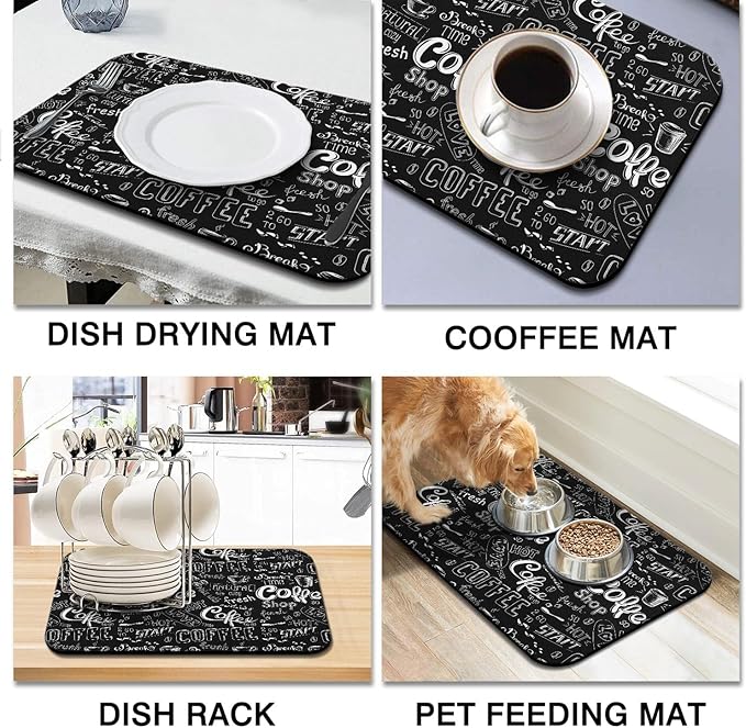 Coffee Bar Mat Accessories for Countertop Super Absorbent Anti-Slip Silicone - Image 2