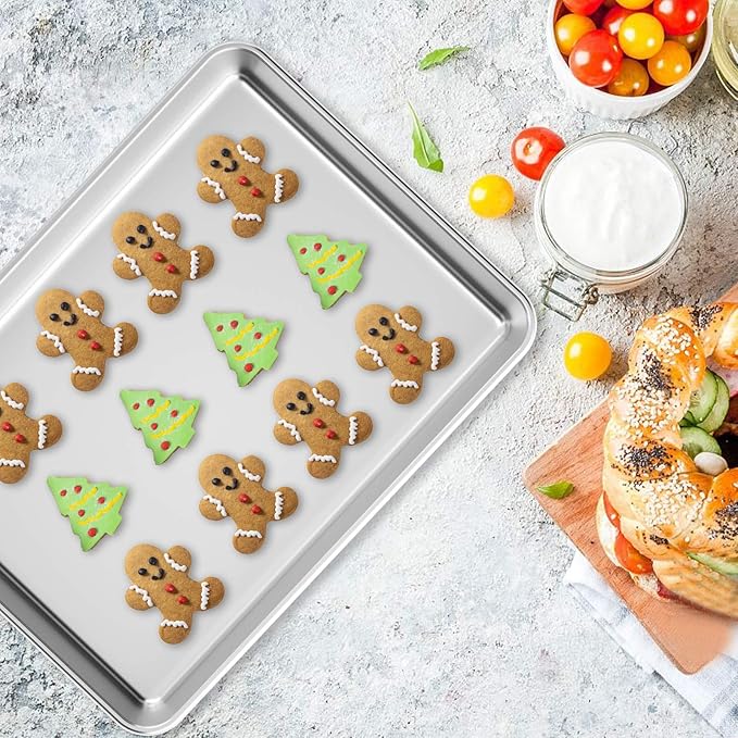 Baking Sheet with Rack Set, Wildone Stainless Steel Cookie Sheet Baking Pan - Image 7