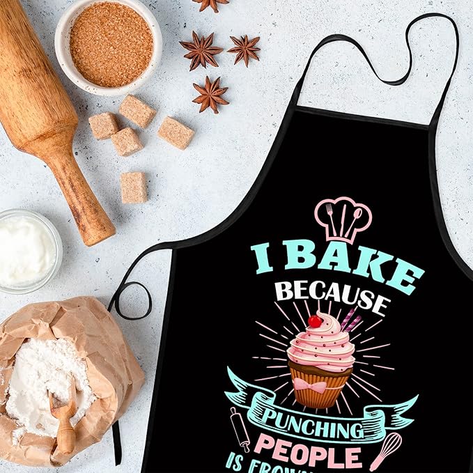 Baking Apron for Women I Baking Because People Is Frowned Aprons Gifts for Men - Image 2
