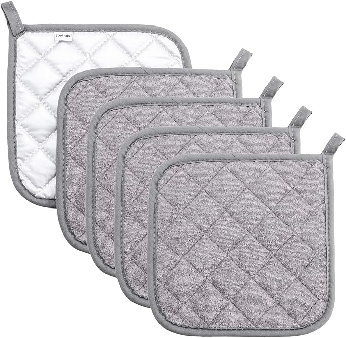 Pot Holders Cotton Made Machine Washable Heat Resistant Potholder, Pot Holder by Joyhalo