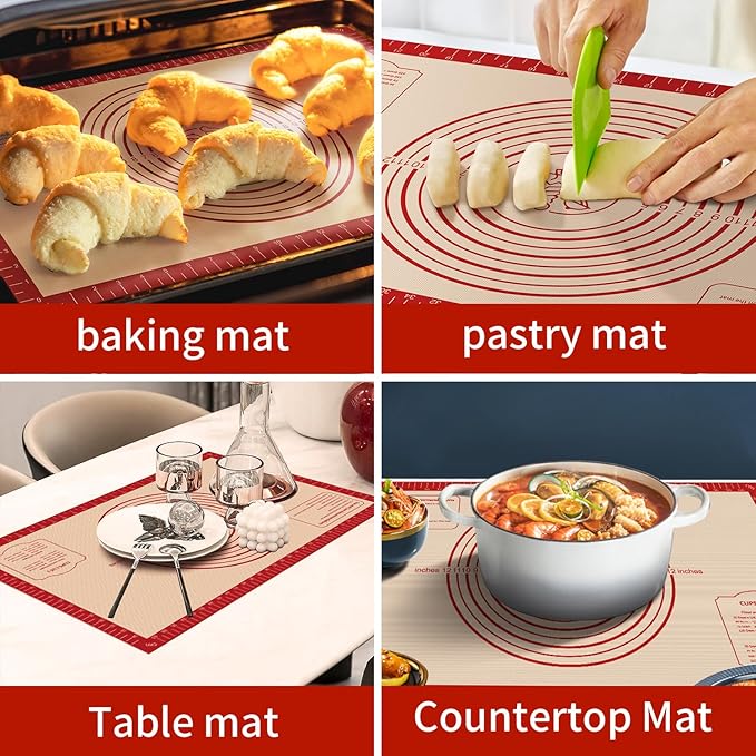 Silicone Baking Mat, Reusable Non-Stick Pastry Mat - Image 6
