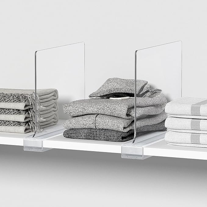 12 PCS Shelf Dividers for Closet Organization Acrylic Clear Closet Shelf - Image 5