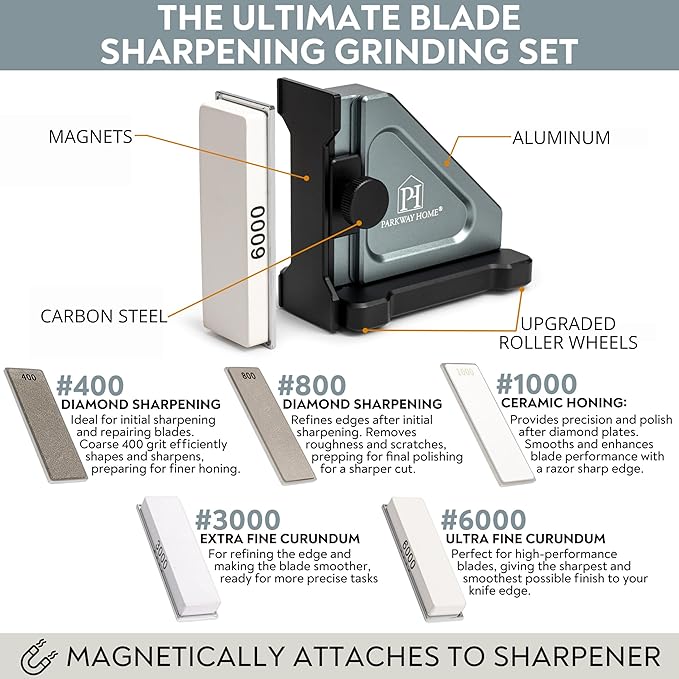 PATENTED ORIGINAL ADJUSTABLE ROLLING KNIFE SHARPENER KIT: Adjustable Height - Image 3