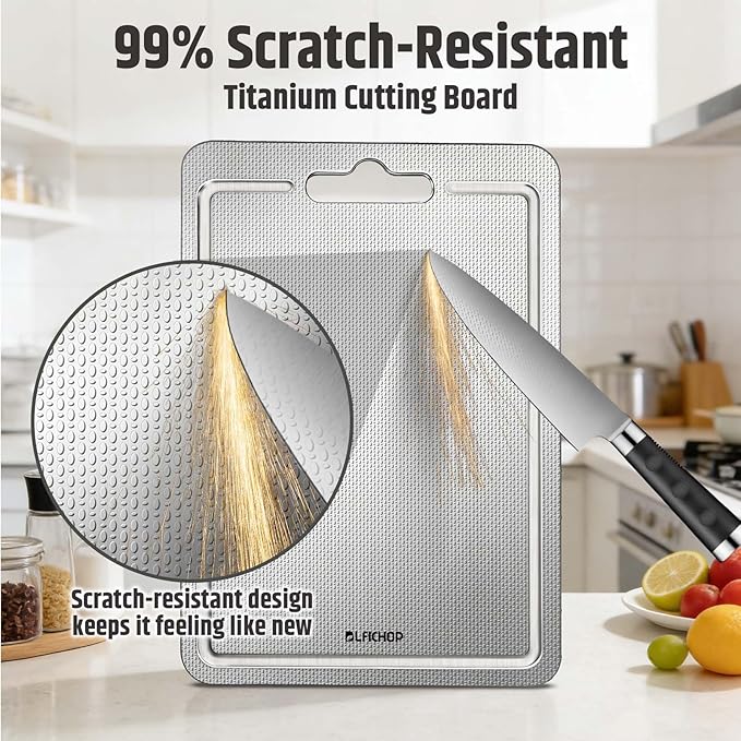 3-Piece Titanium Cutting Board for Kitchen, Double-Sided Scratch-Resistant - Image 2