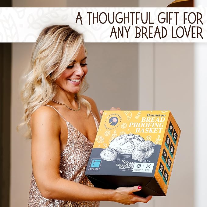Superbaking 9' Round Banneton Bread Proofing Basket Gift Set– Sourdough Starter - Image 2