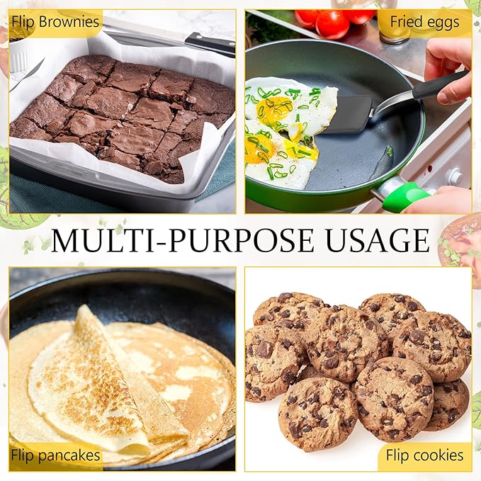Silicone Cookie Spatula Turner 2 Pack Mini Brownie Spatula Flexible Kitchen - Image 6