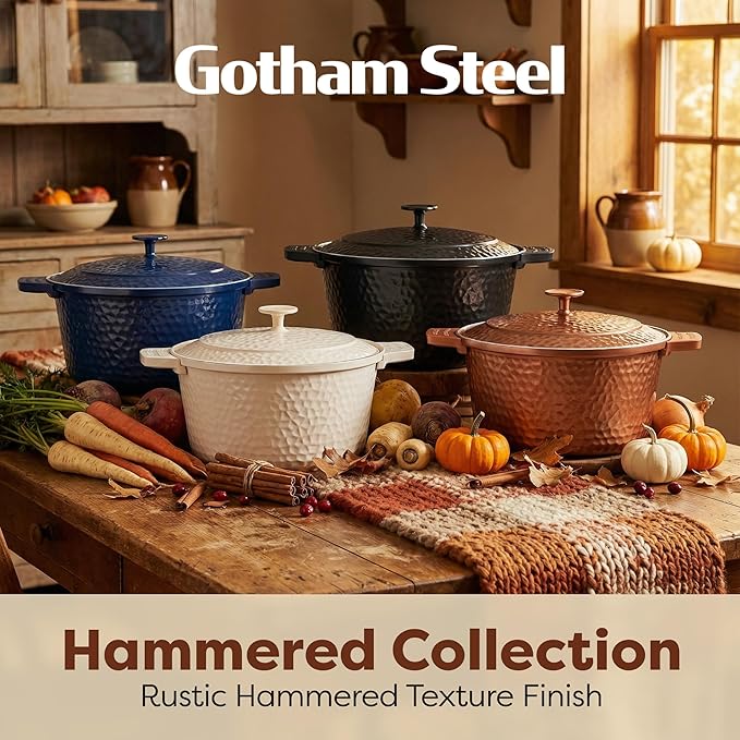 Gotham Steel Hammered 5 Qt Lightweight Dutch Oven Pot - Image 8