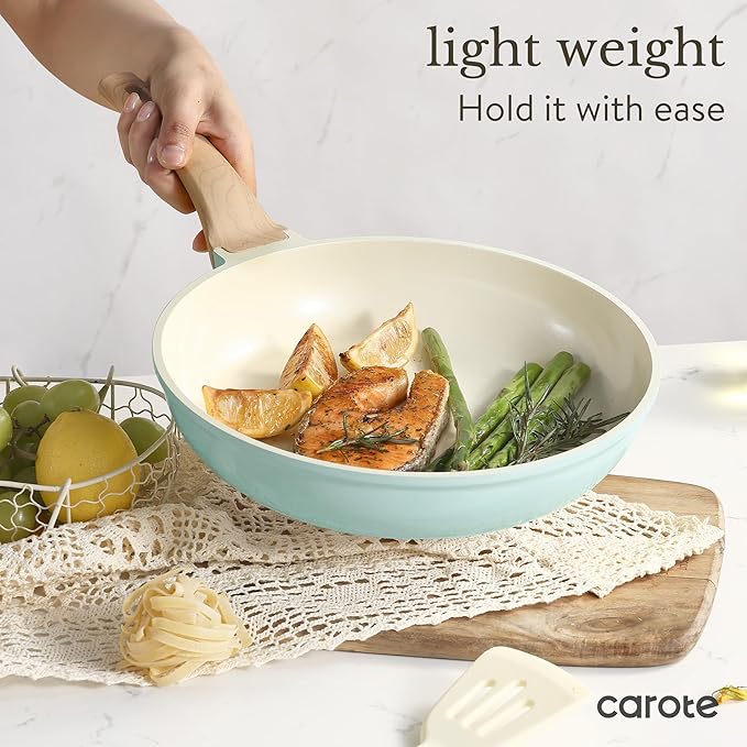 CAROTE 21-Piece Ceramic Pots and Pans Cookware Set, Non Stick Induction Cook - Image 8