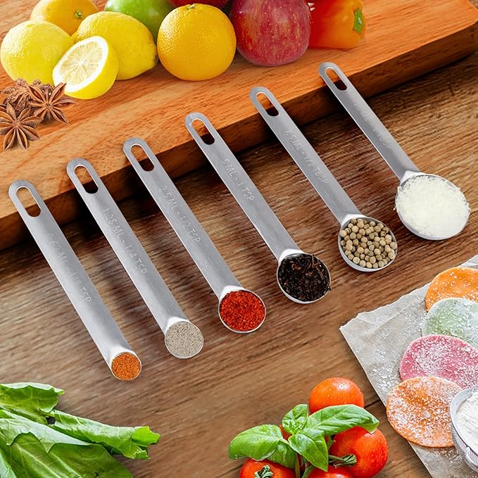 Upgrade Stainless Steel Measuring Spoons Set, Small Tablespoon, Set 6 - Image 7