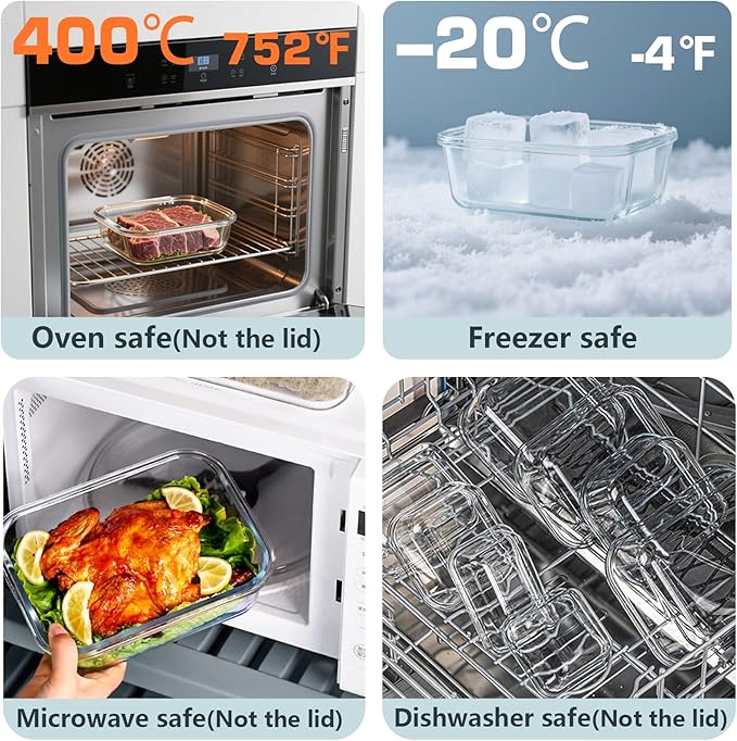 12 Pack Glass Lunch Meal Prep Containers - Image 4